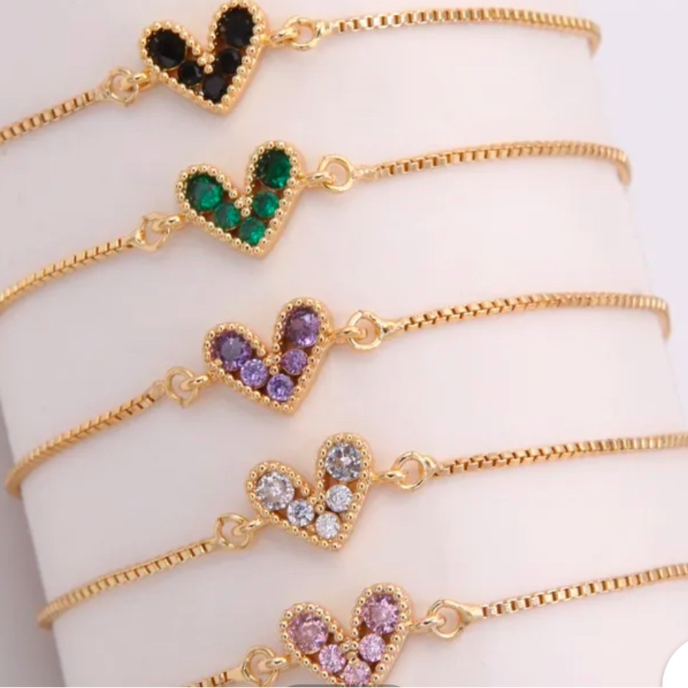 Stainless Steel - Gold Plated Heart Bracelet - sold separately